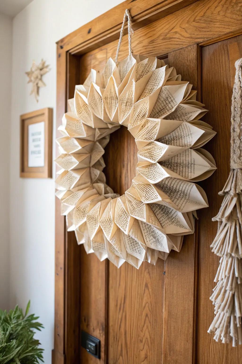 Turn literary masterpieces into door art with this charming classic paper wreath, perfect for adding nostalgia and charm to your home.
