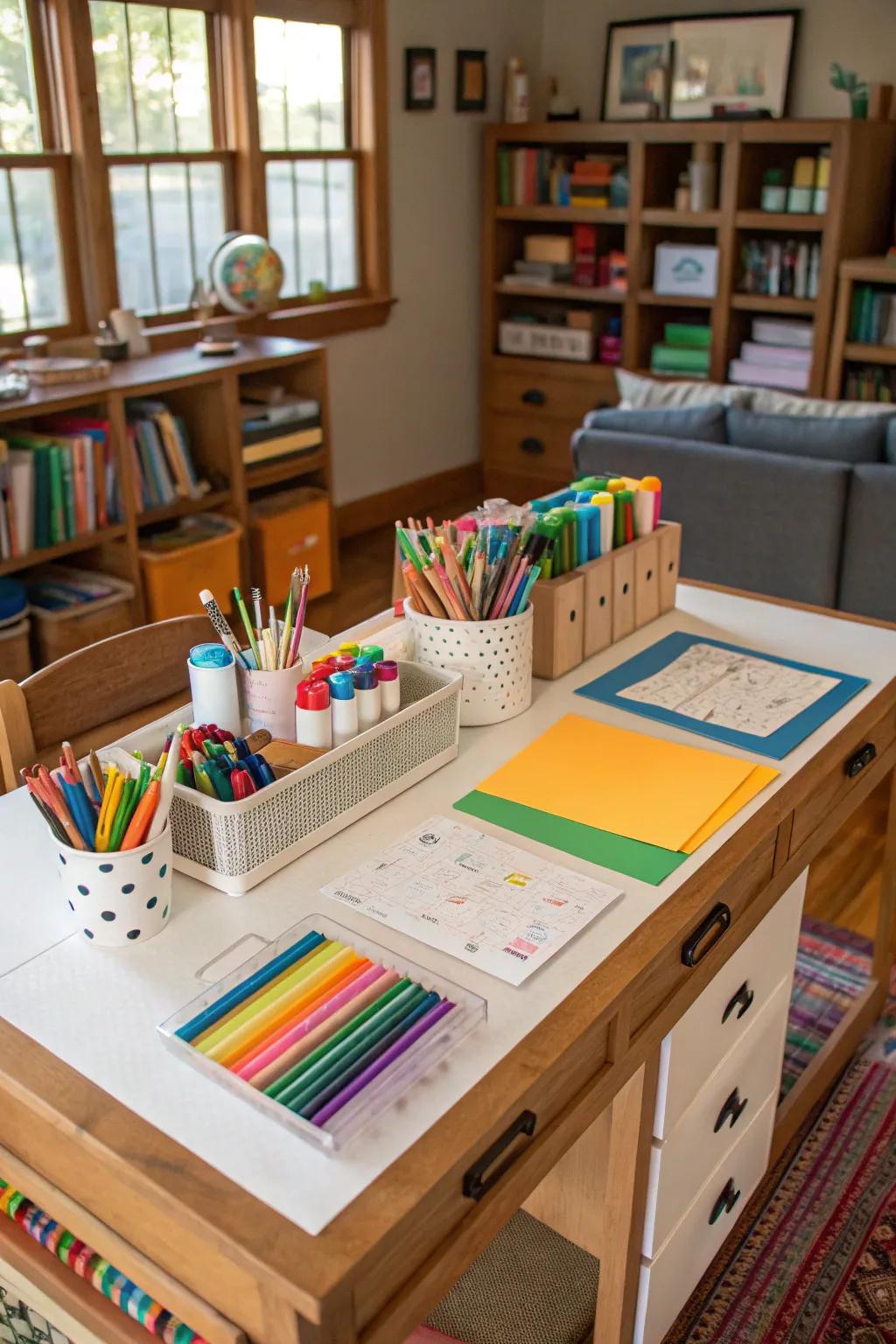 A creative area encouraging artistic expression.