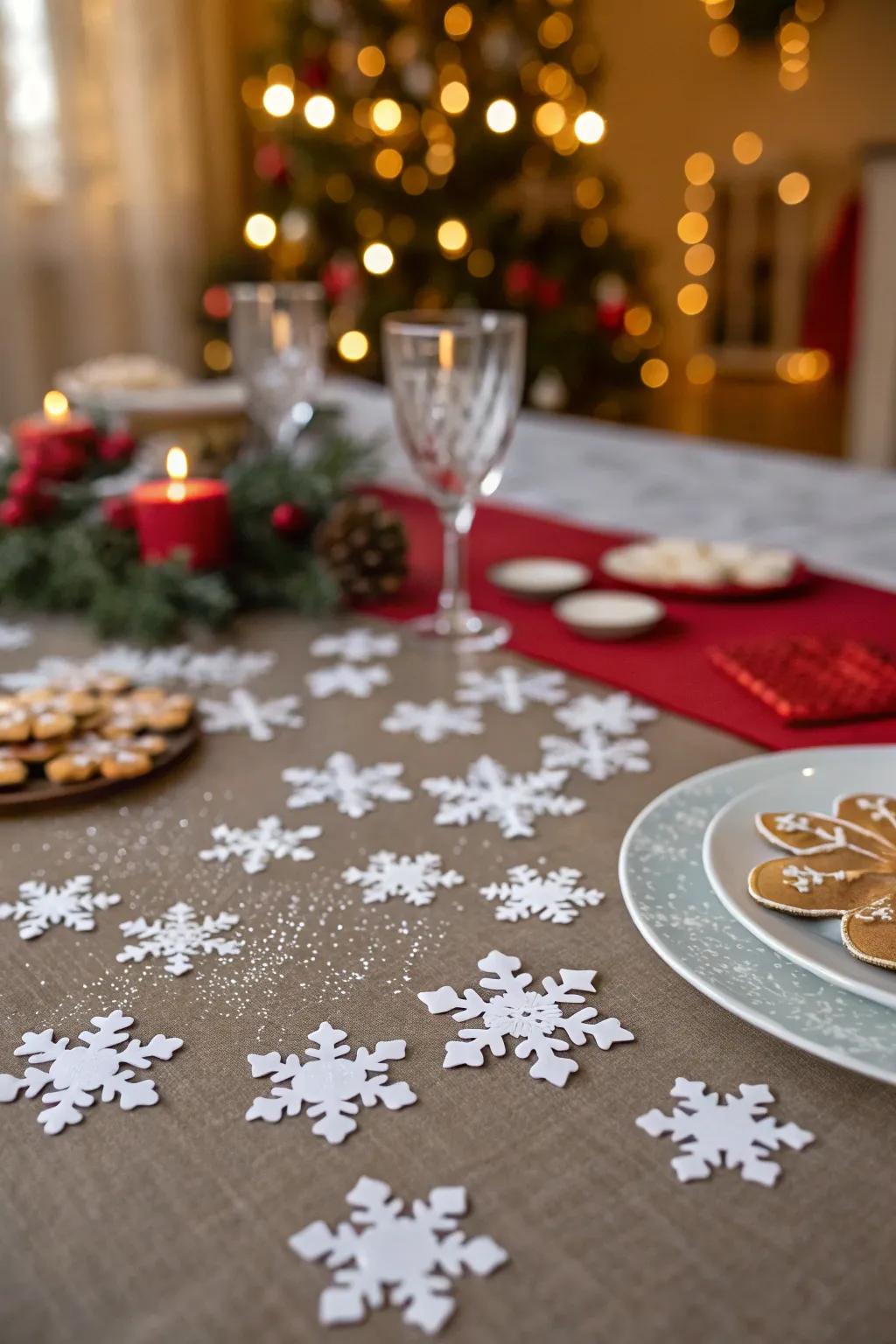 Tiny snowflakes add a sprinkle of charm to any setting.