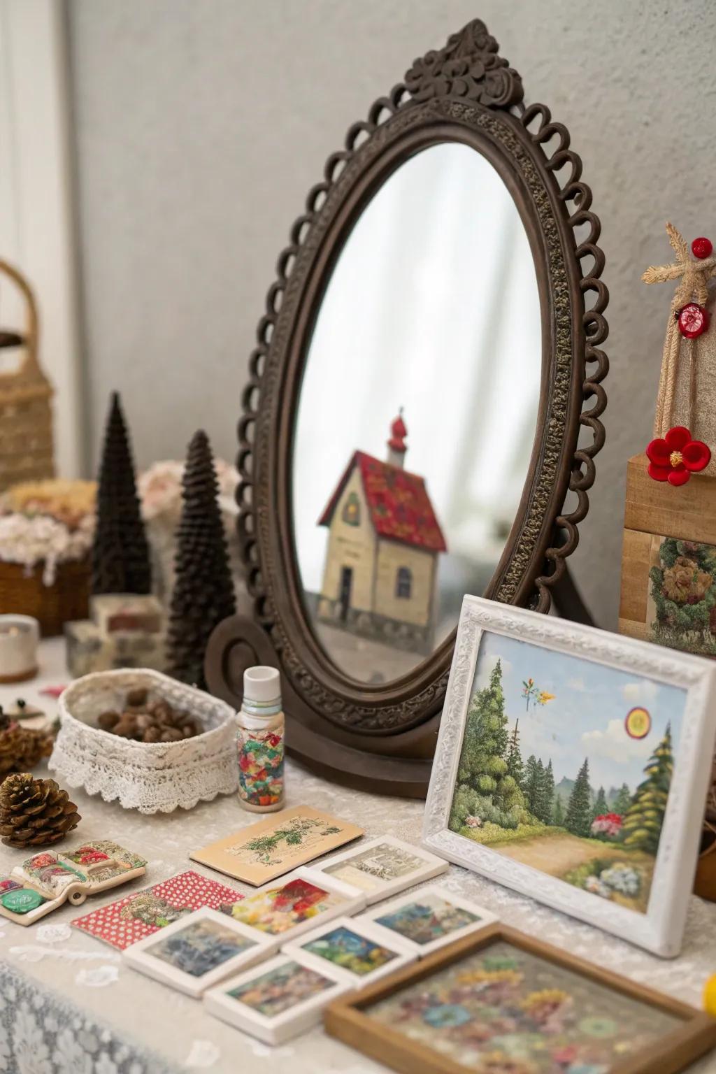 A mirror gallery wall exemplifies your individual decorative style.