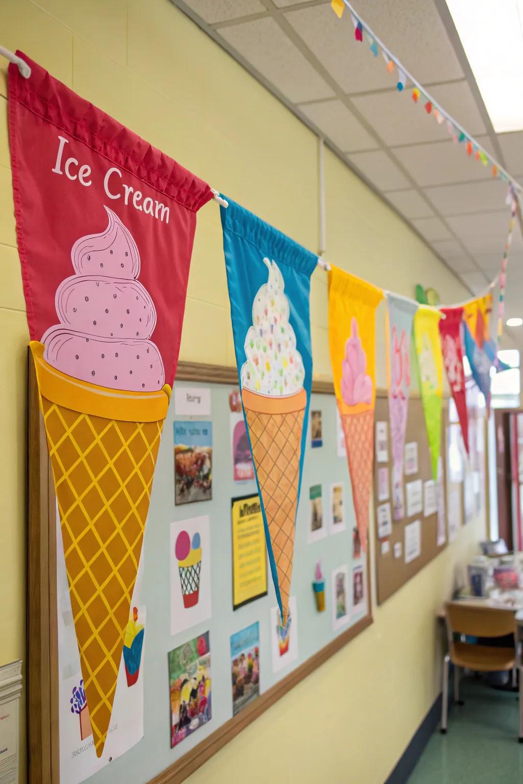 Brighten up your board with cone-shaped streamers.