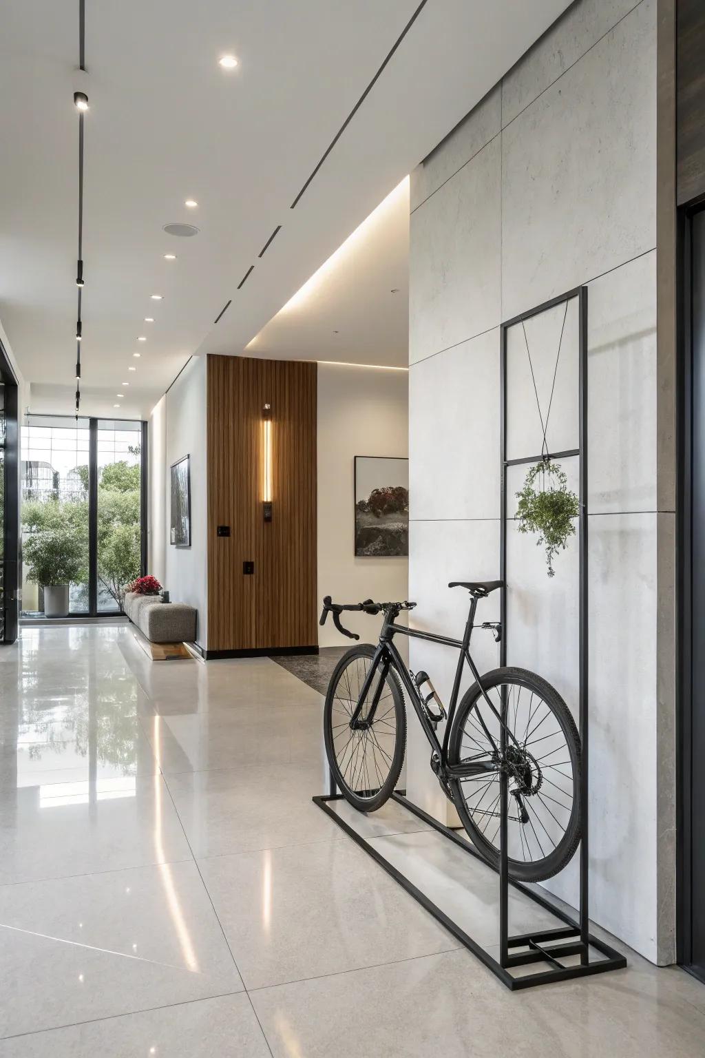 A minimalist stand offers easy, fuss-free bike storage.