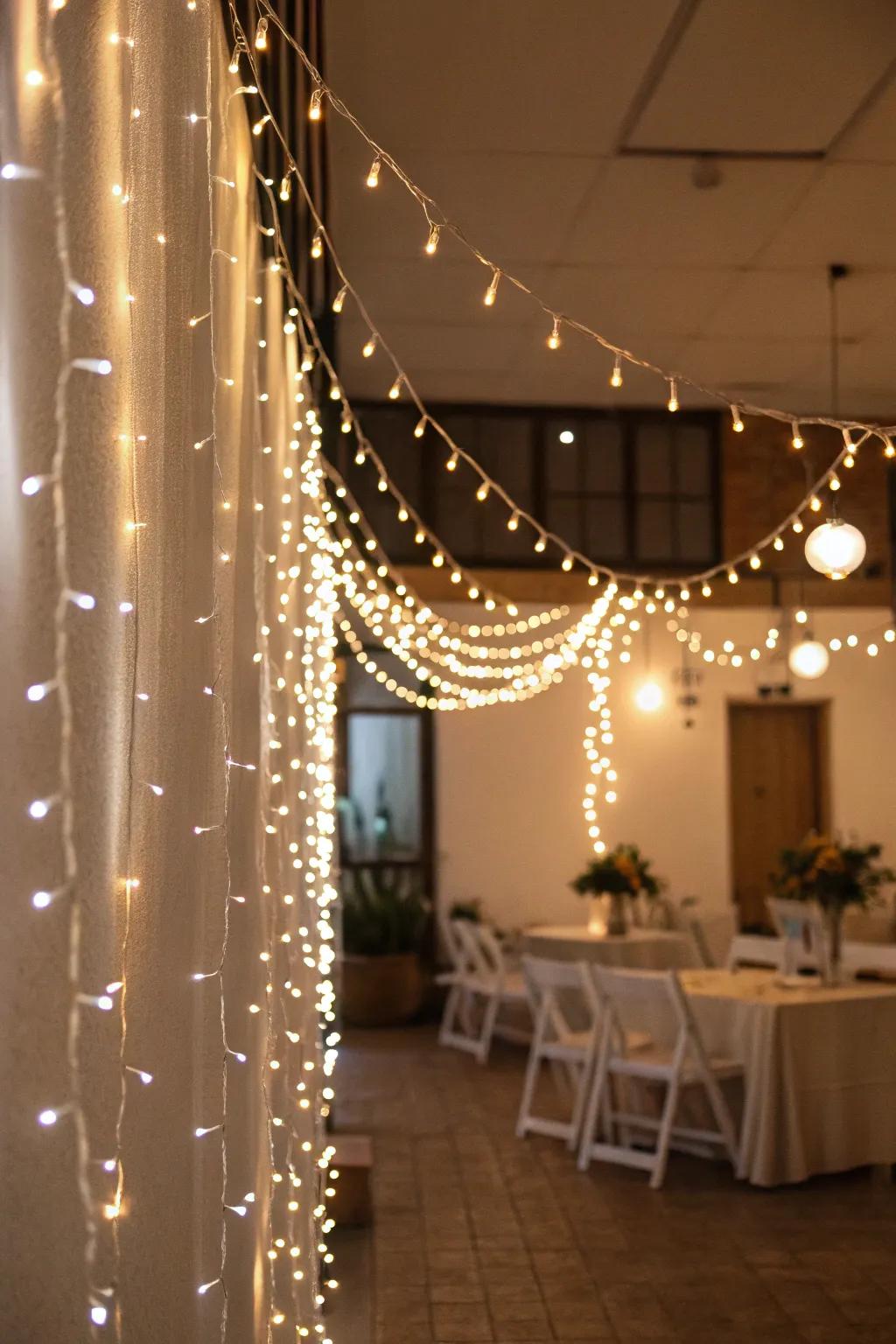 Layered fairy lights will create a twinkling effect for special occasions.