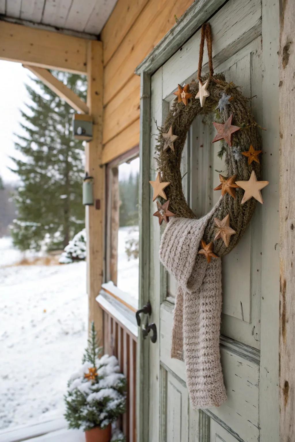 Crocheted textiles deliver a comfortable and individual sensation to seasonal garlands.
