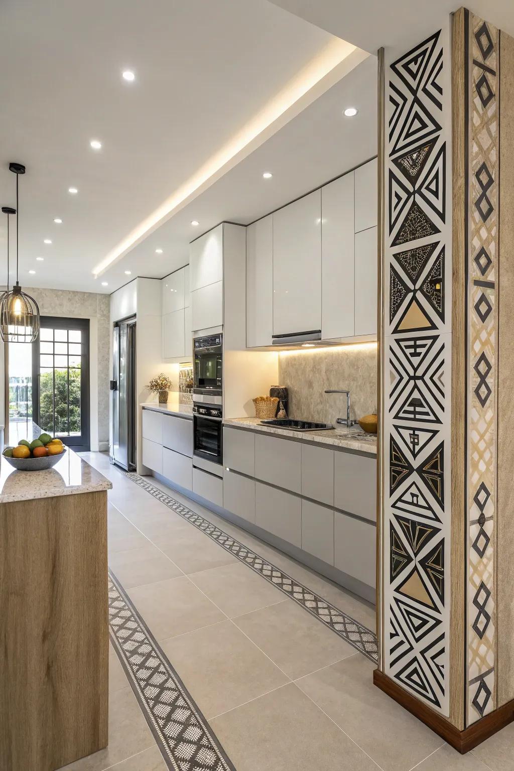 Matching shapes give a modern and energetic look to your kitchen.