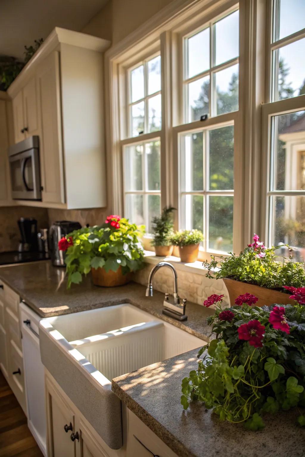 Corner sinks save space and create a unique focal point.