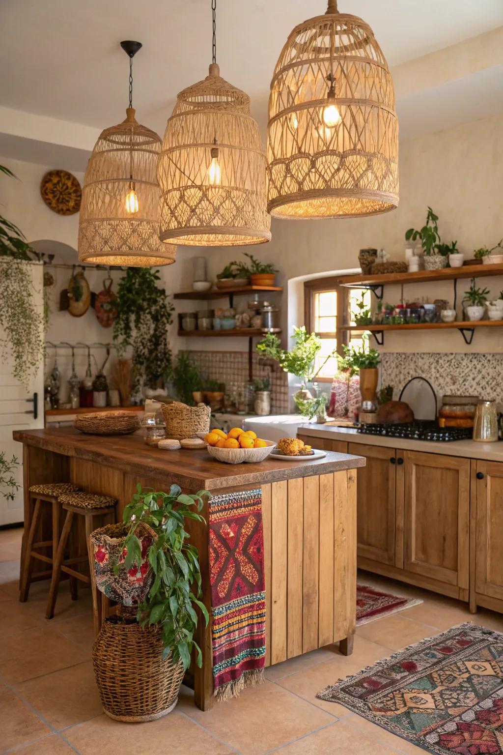 Woven pendants for an organic element.