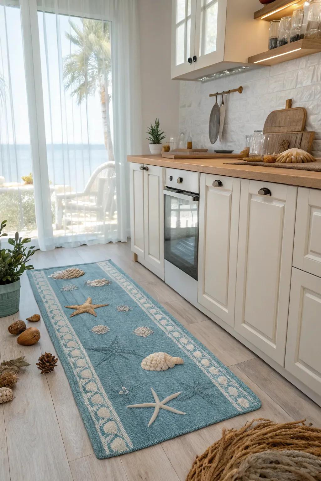 Azure shades bring a calming seaside vibe to your kitchen.