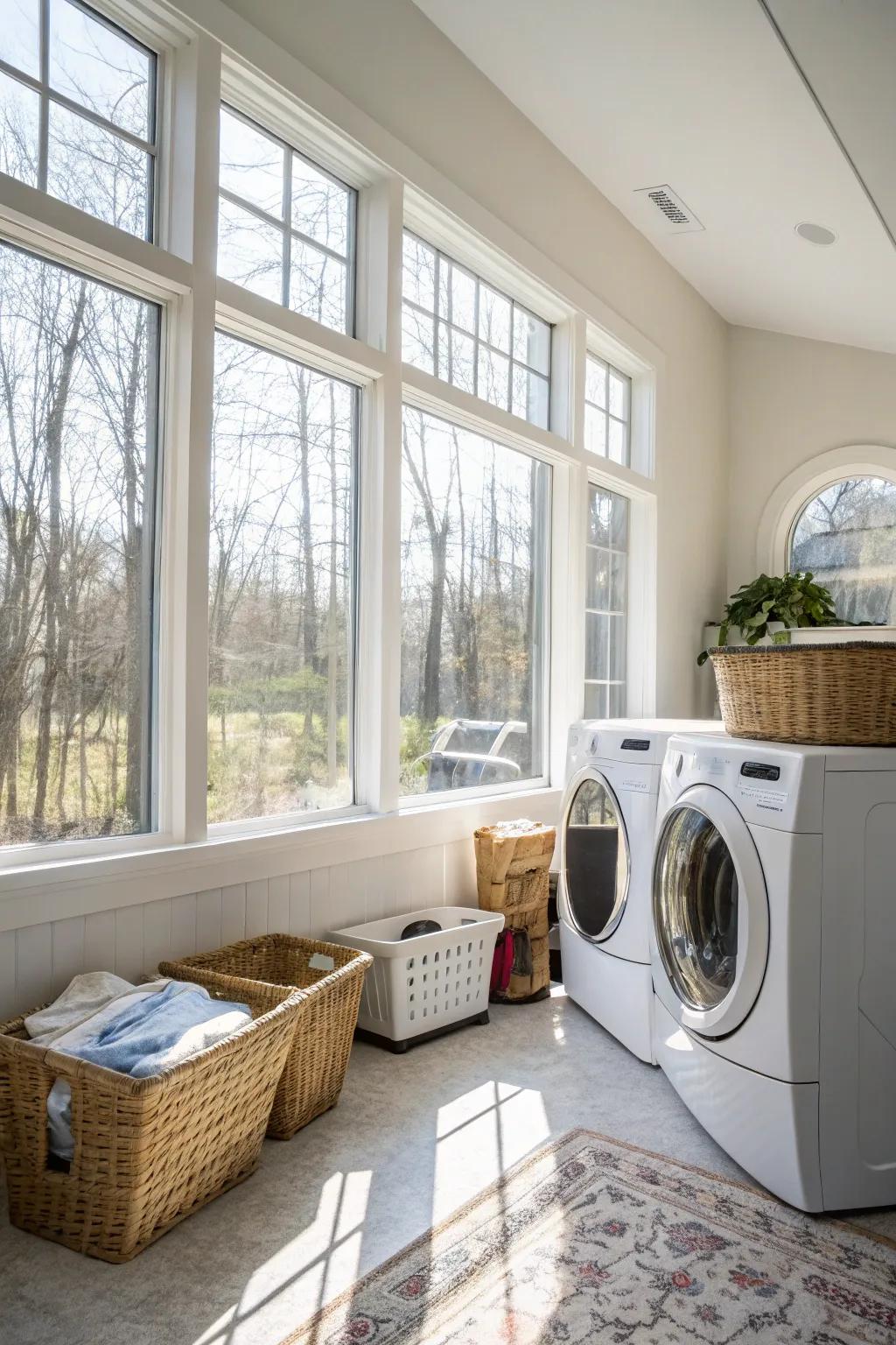 Natural light improves the mood and usefulness of your laundry room.
