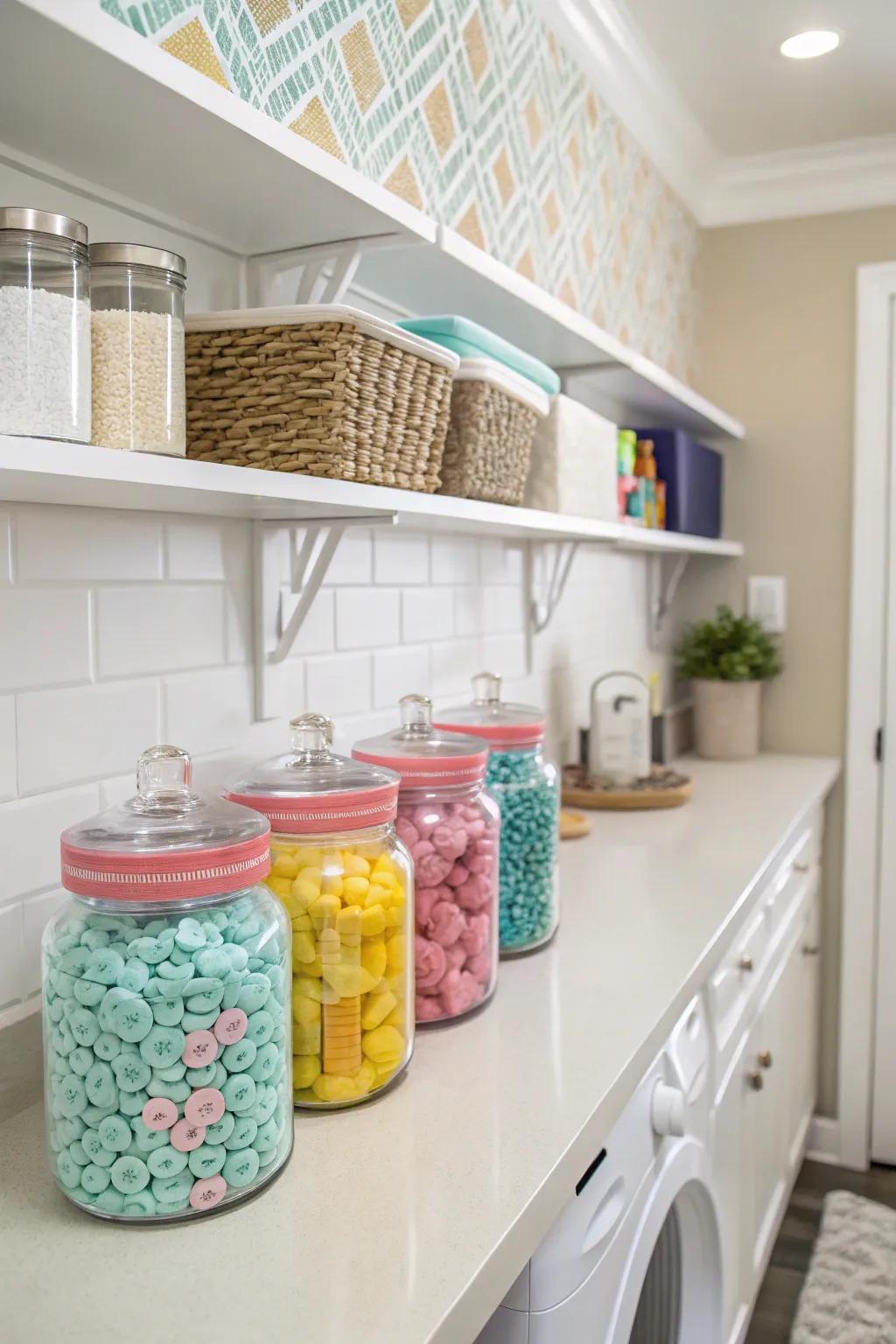 Pretty jars are both useful and stylish.