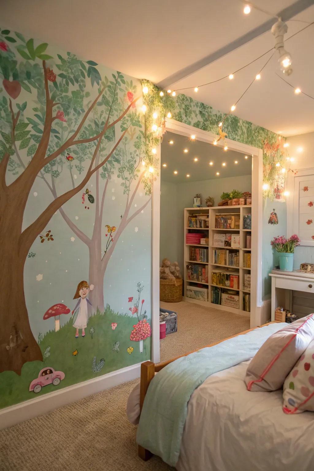 A magical wall picture that takes you to a magic world.