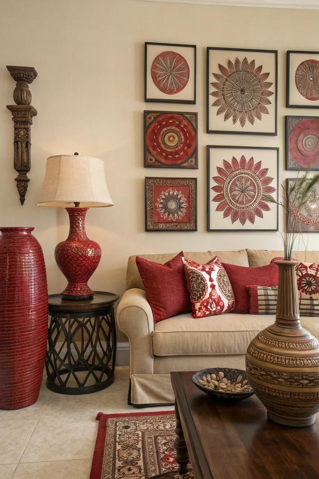 Wall art can be the ideal finishing element for your living room's color scheme.