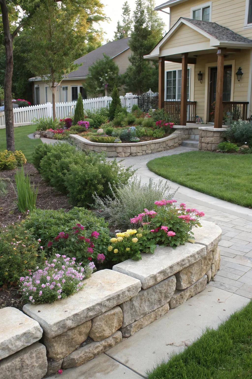 Defined borders keeping landscaping neat and organized.