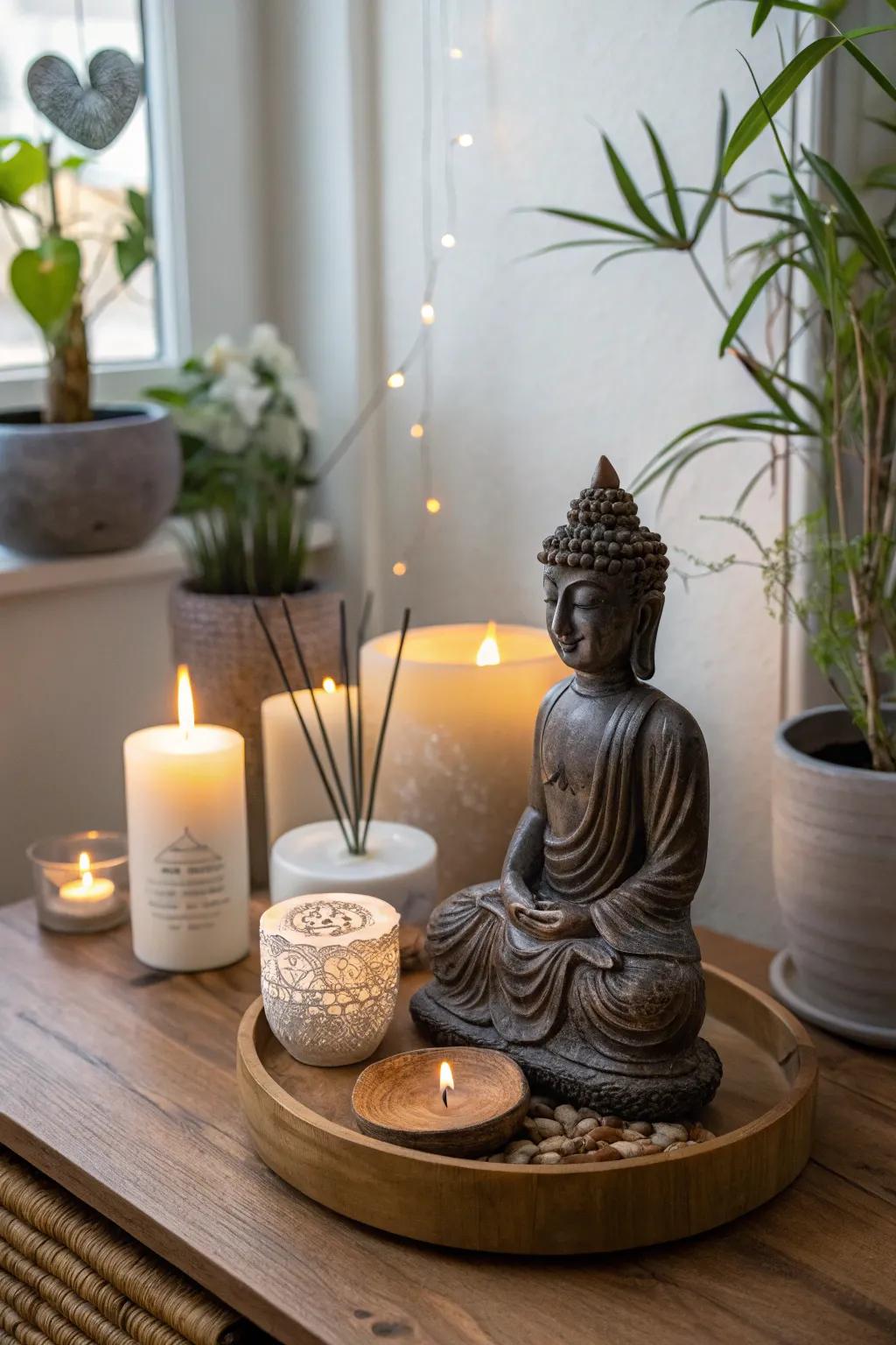 Decorative accents can add a personal touch to your meditation space.