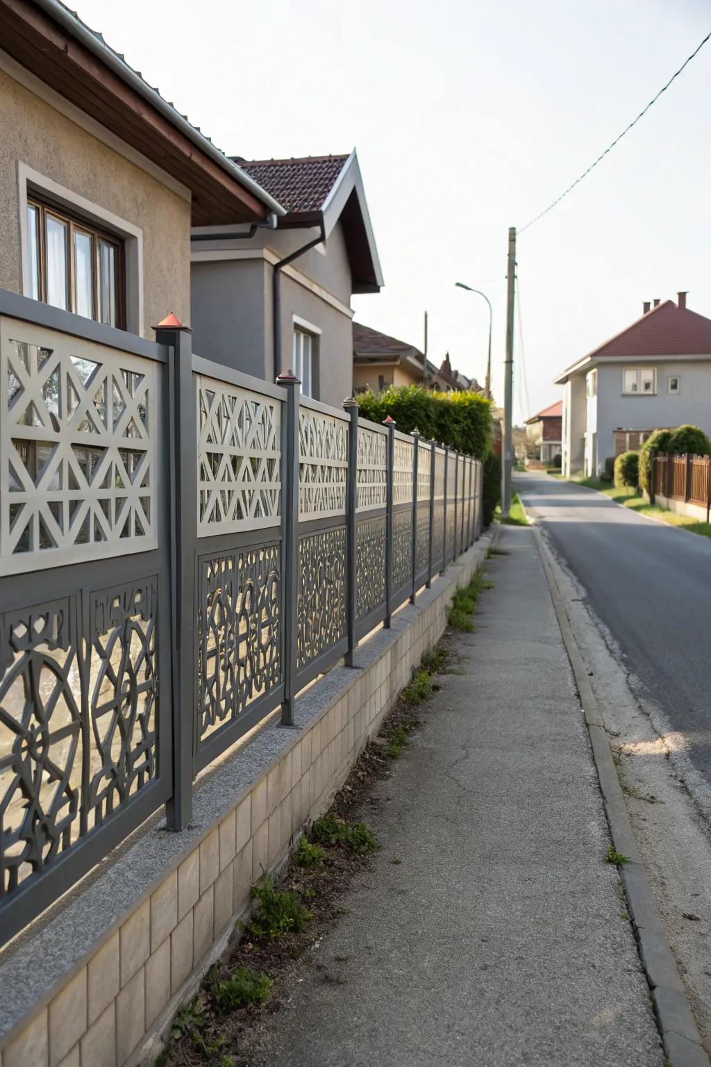 Geometric designs transform fences into unique statements