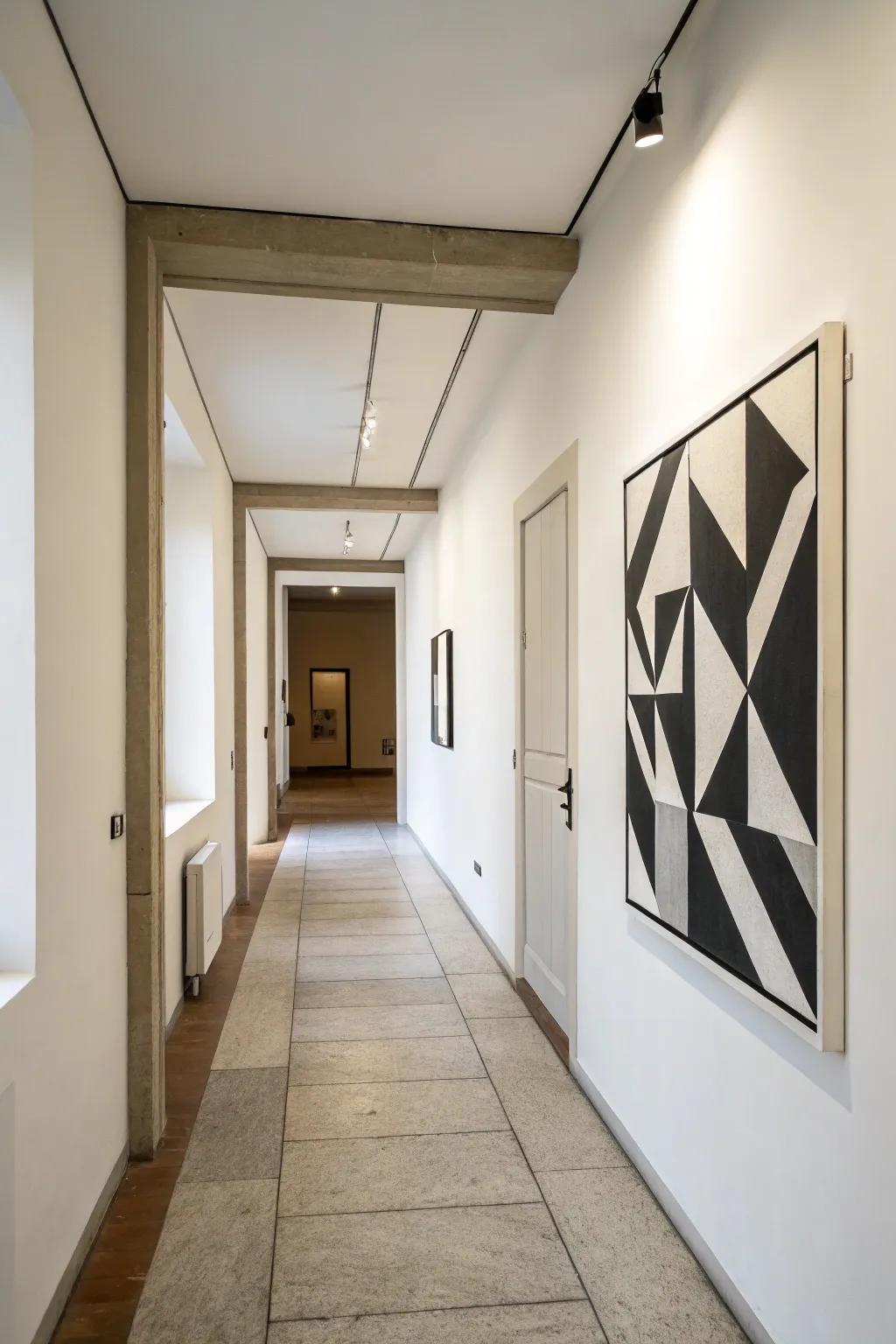 Minimalist wall decor enhances the design without overwhelming.