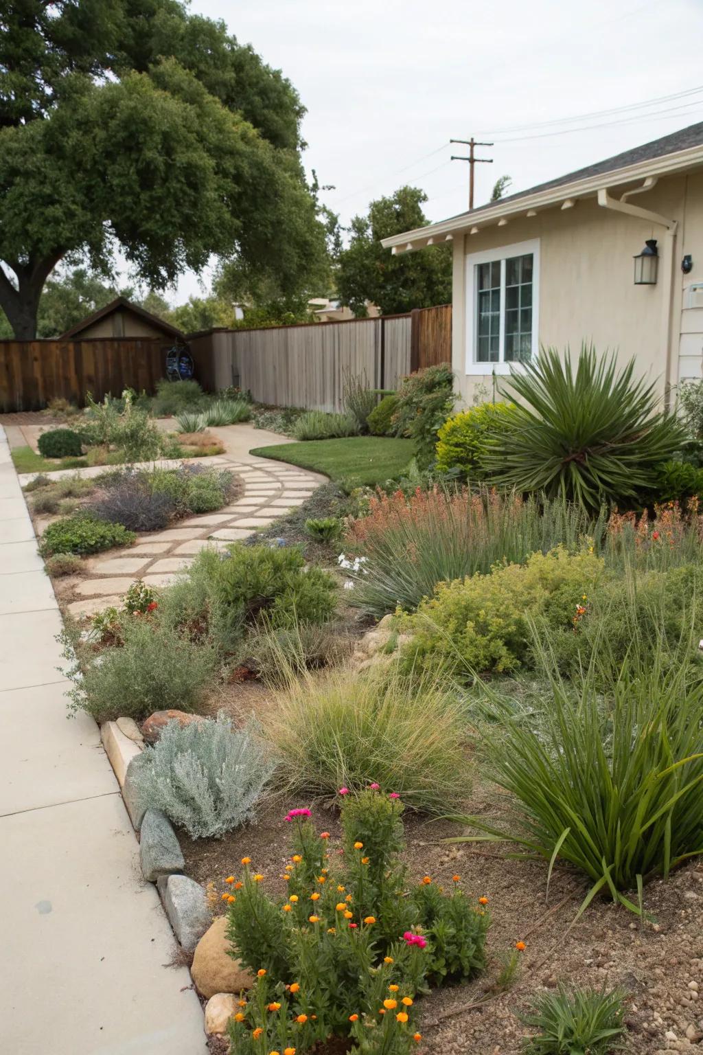 Low maintenance plants ensure a sustainable and tidy look.