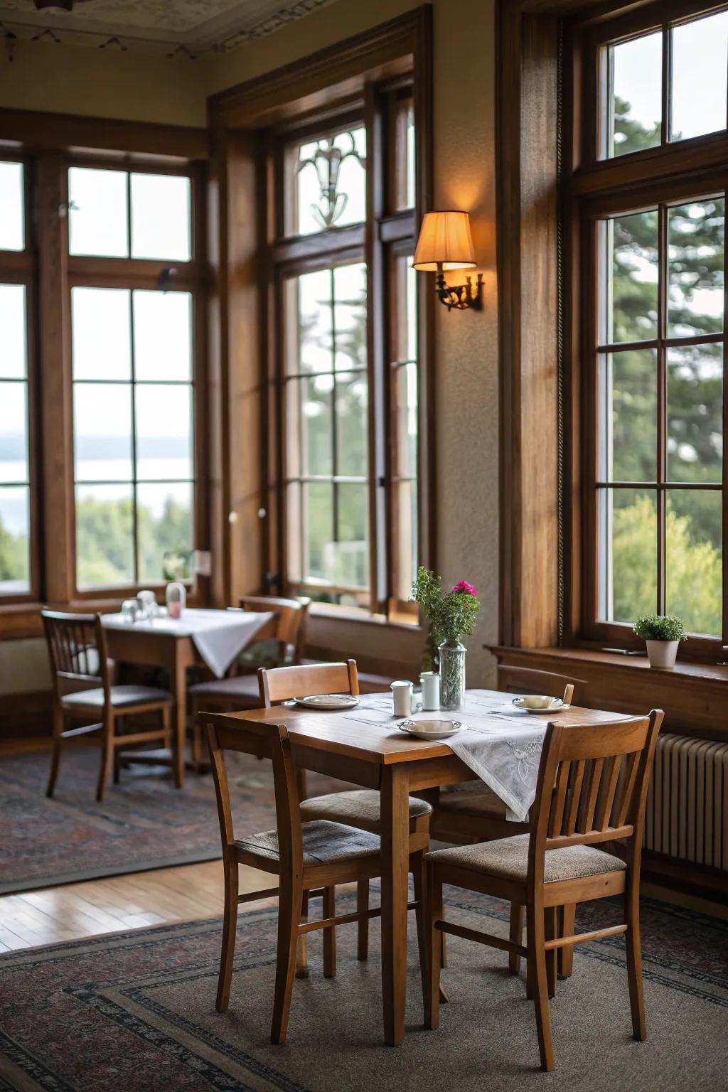 Sunlight can greatly improve the feel of your dining room.