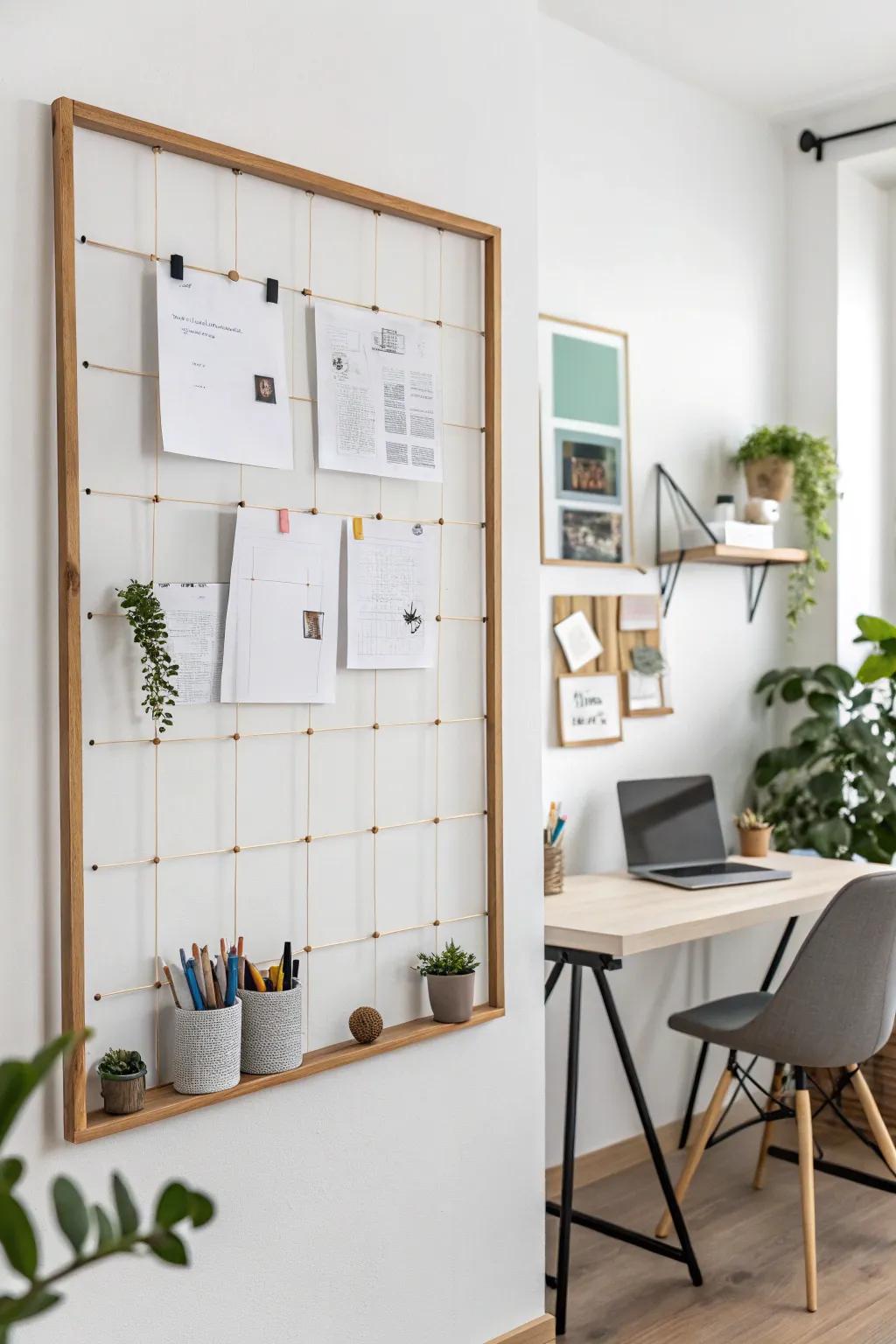 Minimalist frames ensure your bulletin board remains chic and understated.