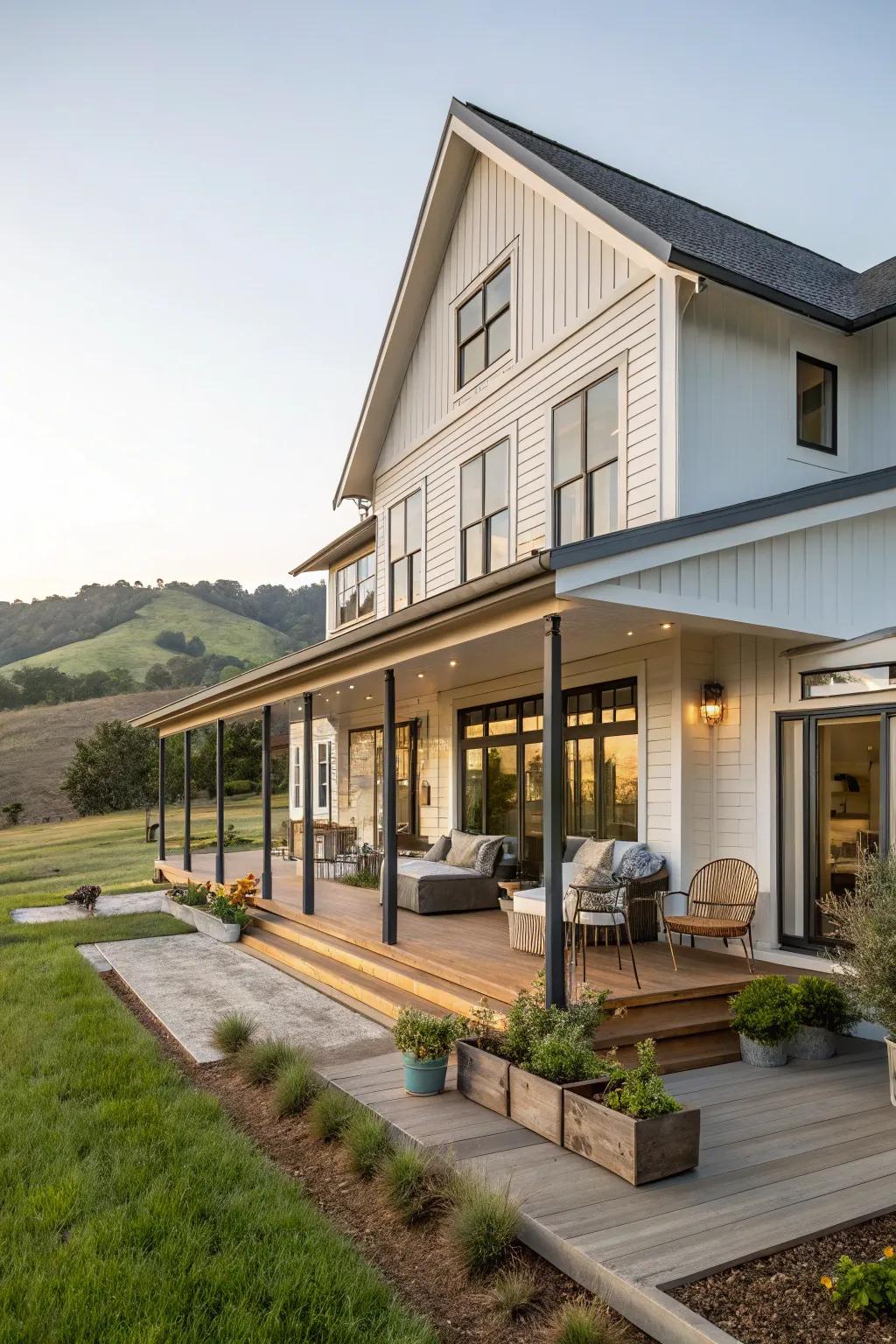 Welcoming atmosphere: A porch that encourages relaxation and social interaction.