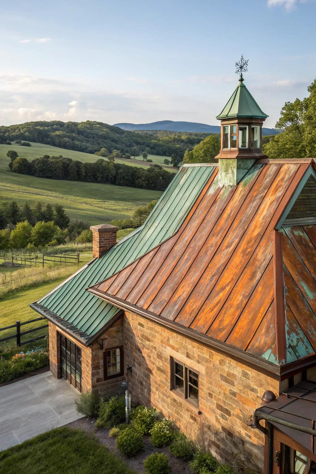 Ageless beauty: A bronze roof that ages with grace and allure.