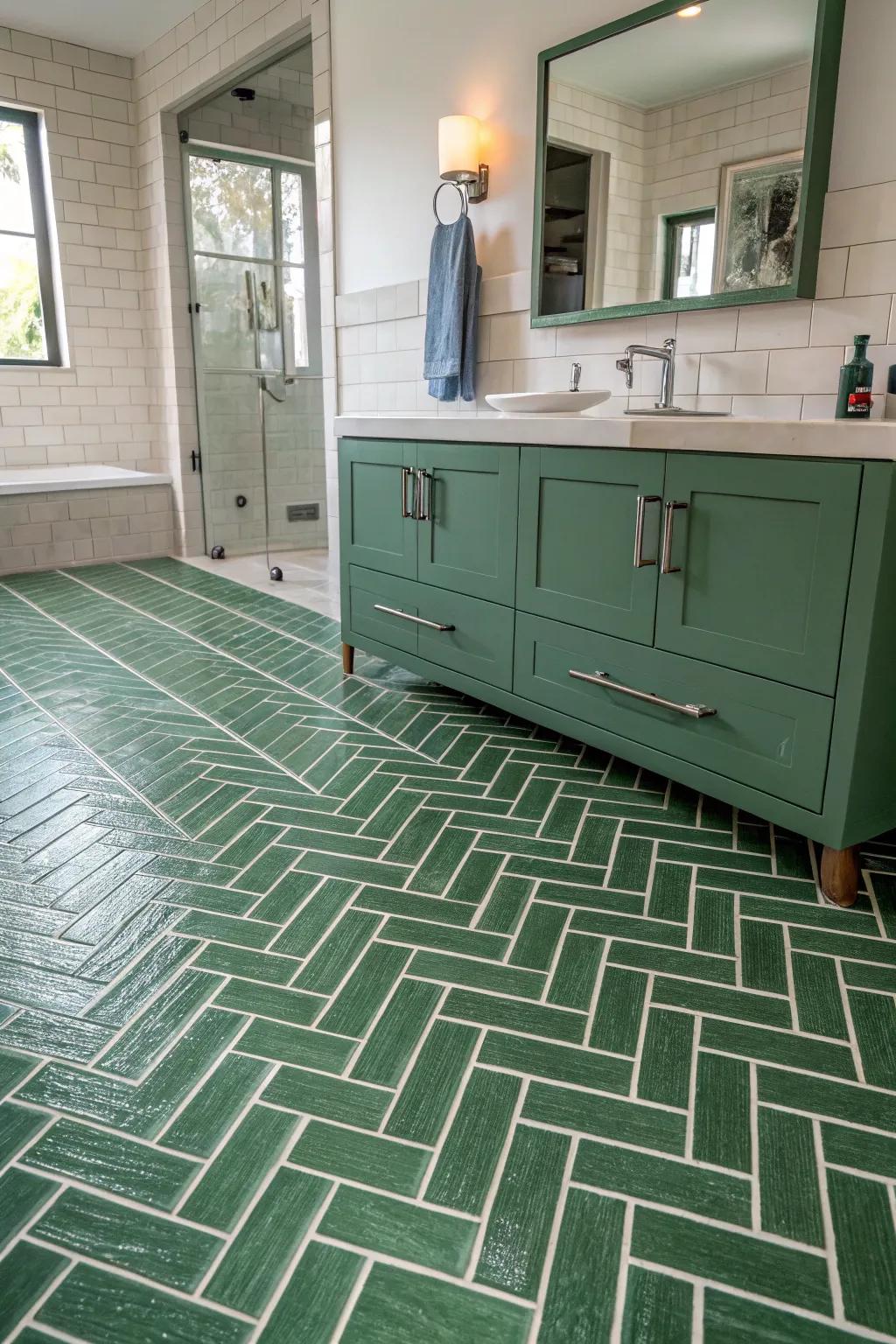 Angular patterns impart dynamic sophistication.