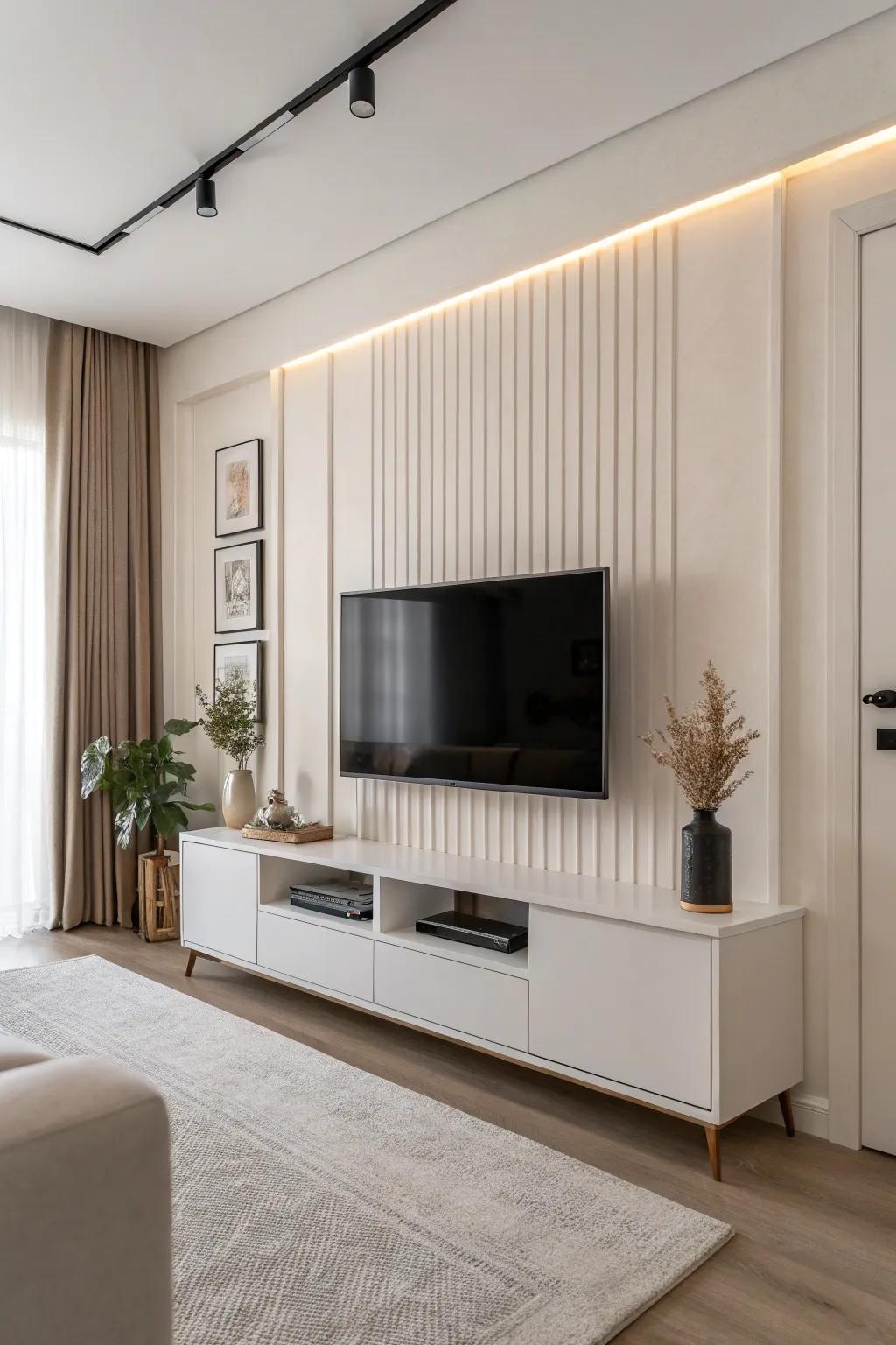 Minimalist elegance establishes a tranquil and modern ambiance.
