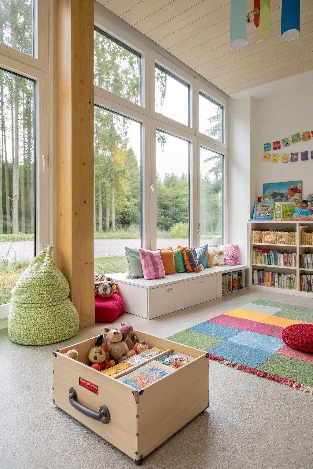 Open spaces encourage children to move and explore freely.