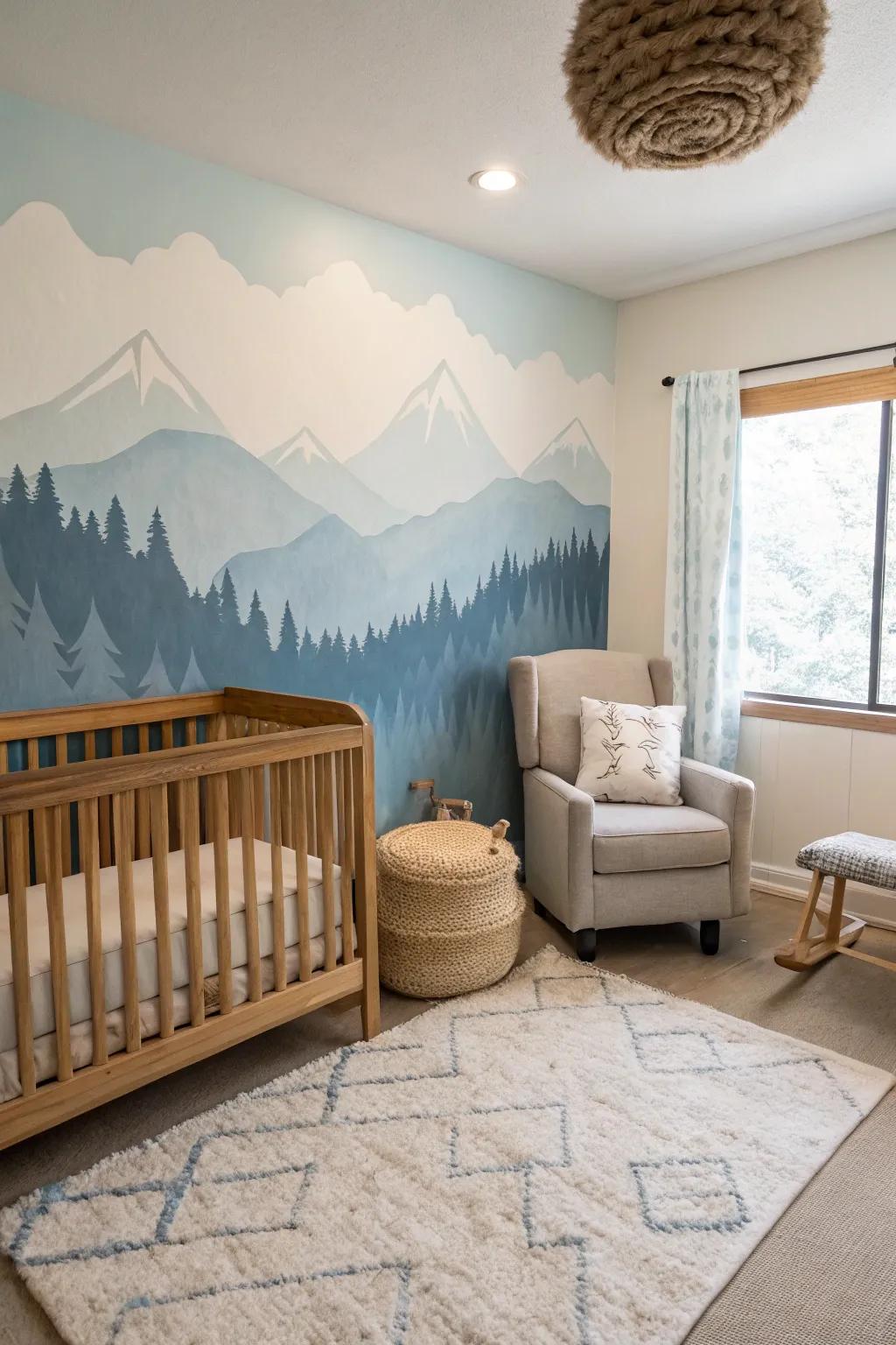 Find tranquility and peace in a mountain-inspired nursery.