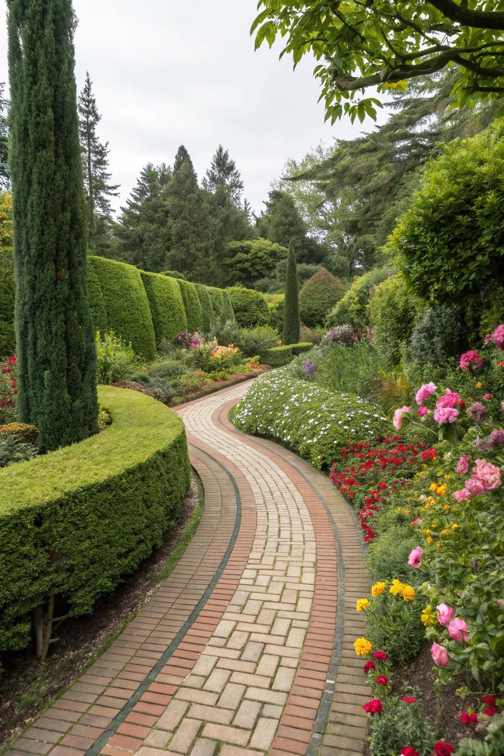 Styled walkways guide you through this scenic garden