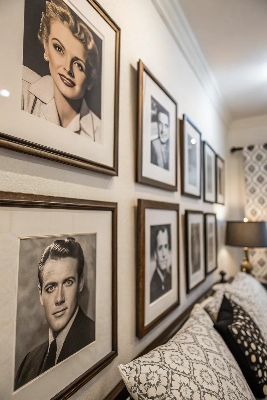 Hollywood icons add timeless elegance.