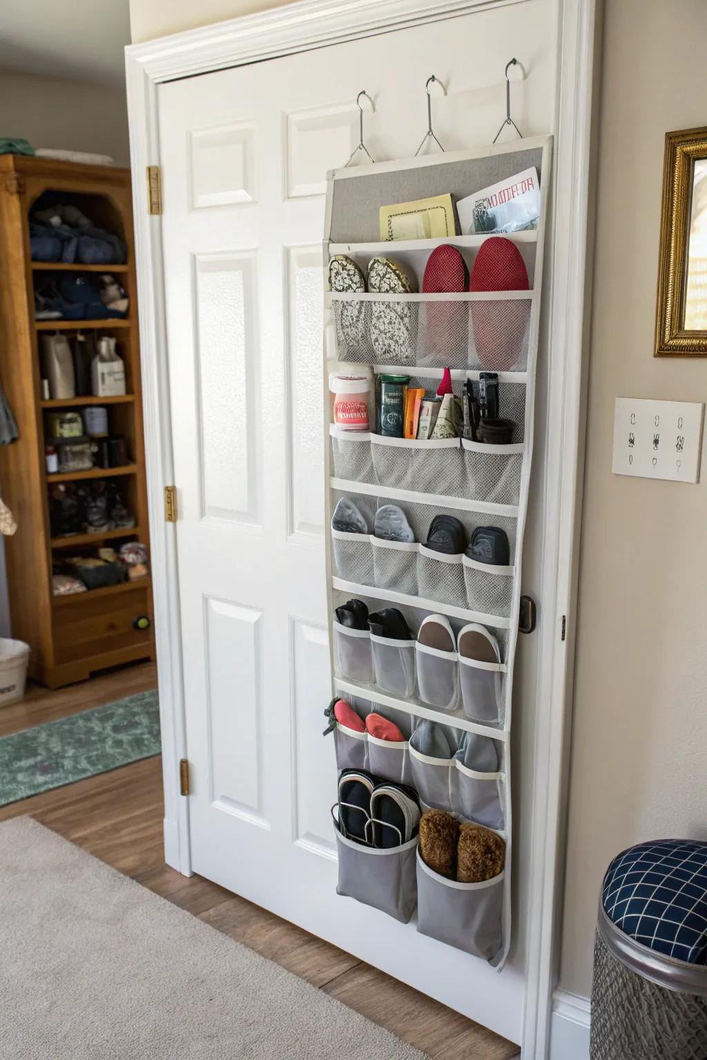 Take full advantage of space with over-the-door organizers.