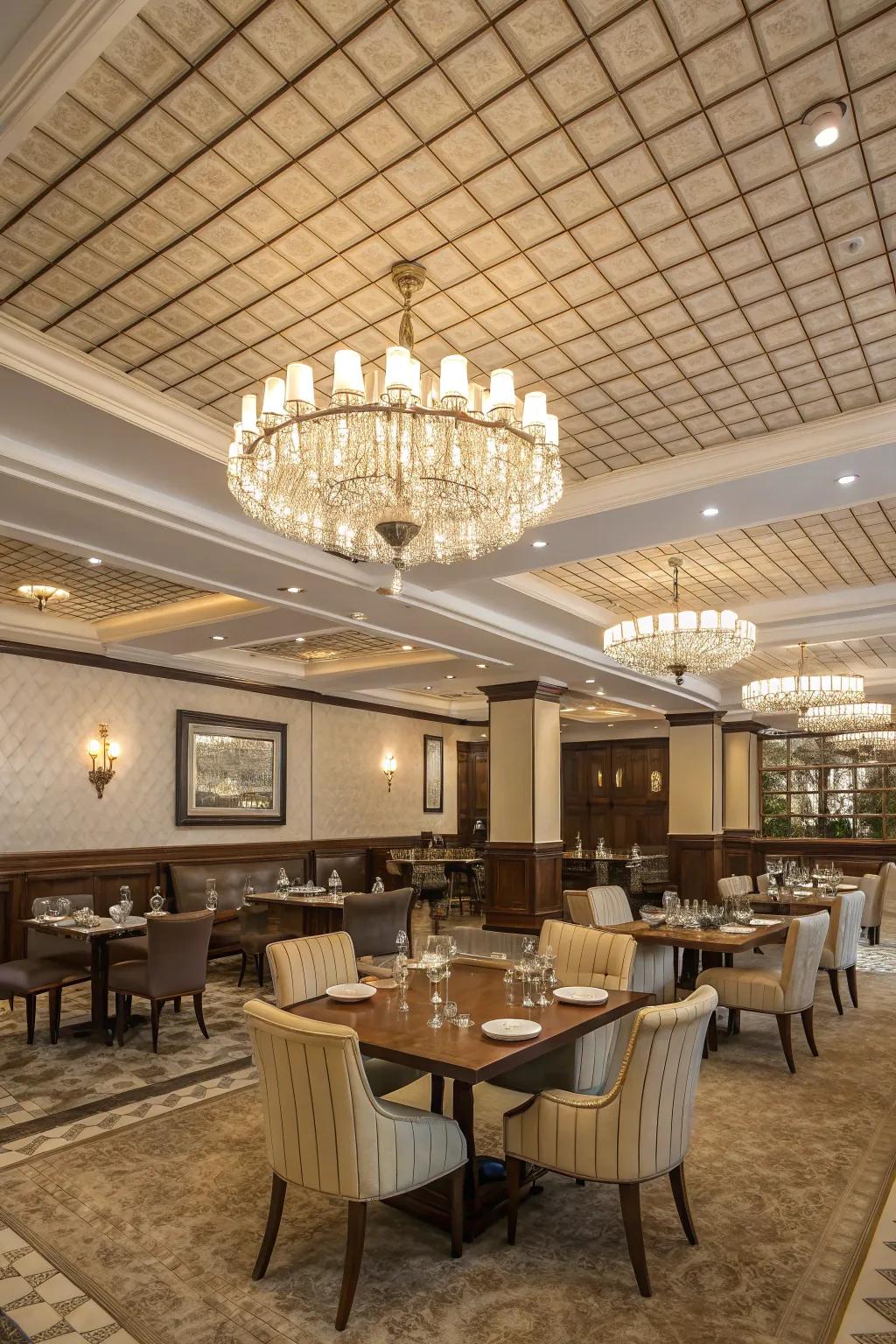 Grid patterns inject sophistication and structure.