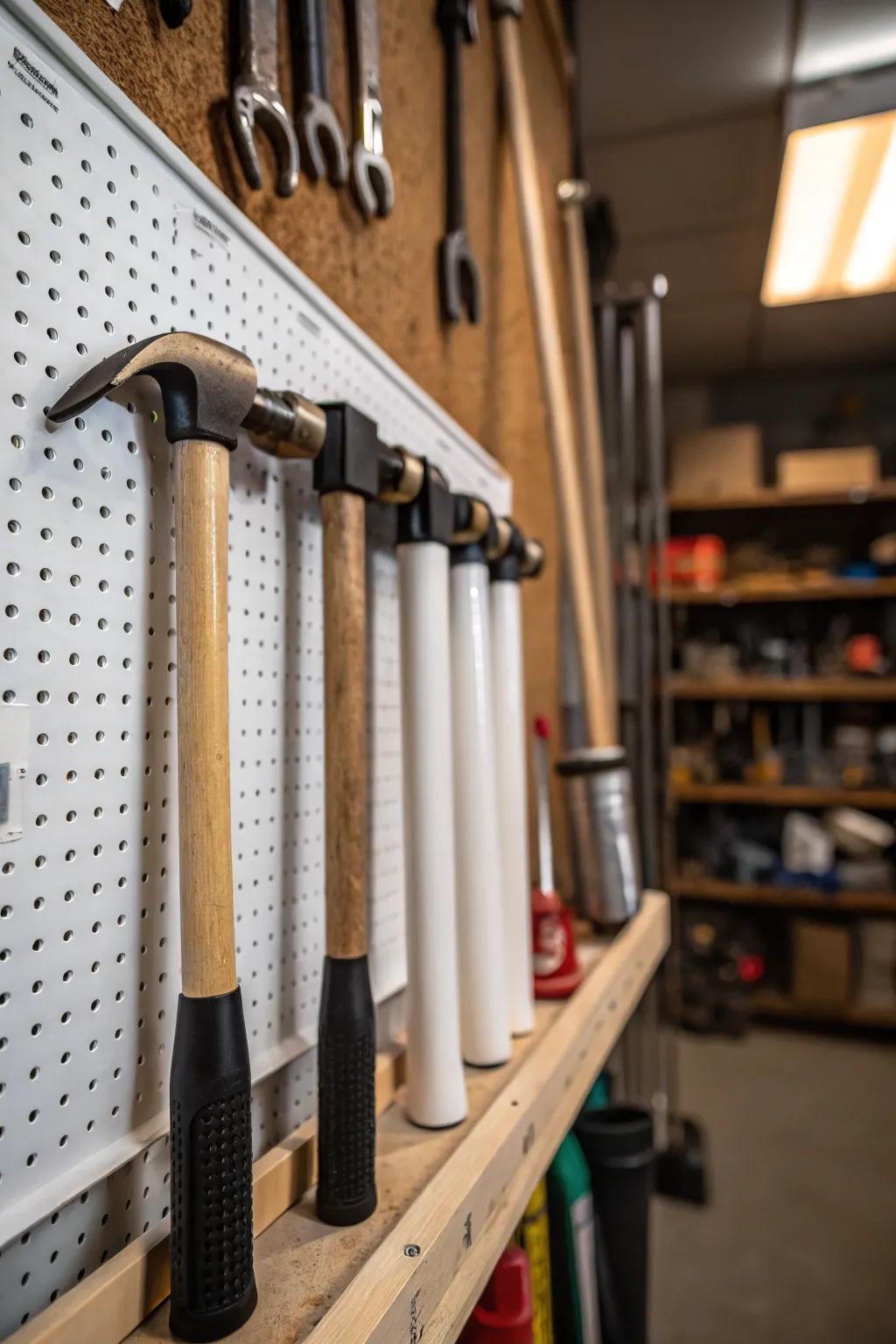 Perfecting the art of organization: Bespoke PVC tool holders for a neat and efficient garage.