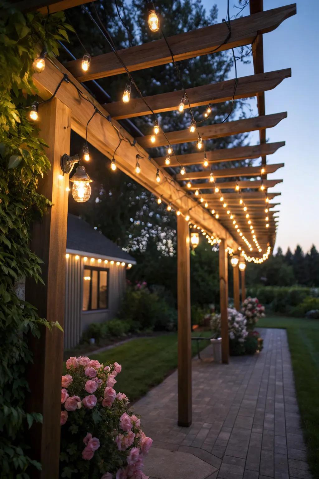 Sun powered lights offer sustainability and charm.