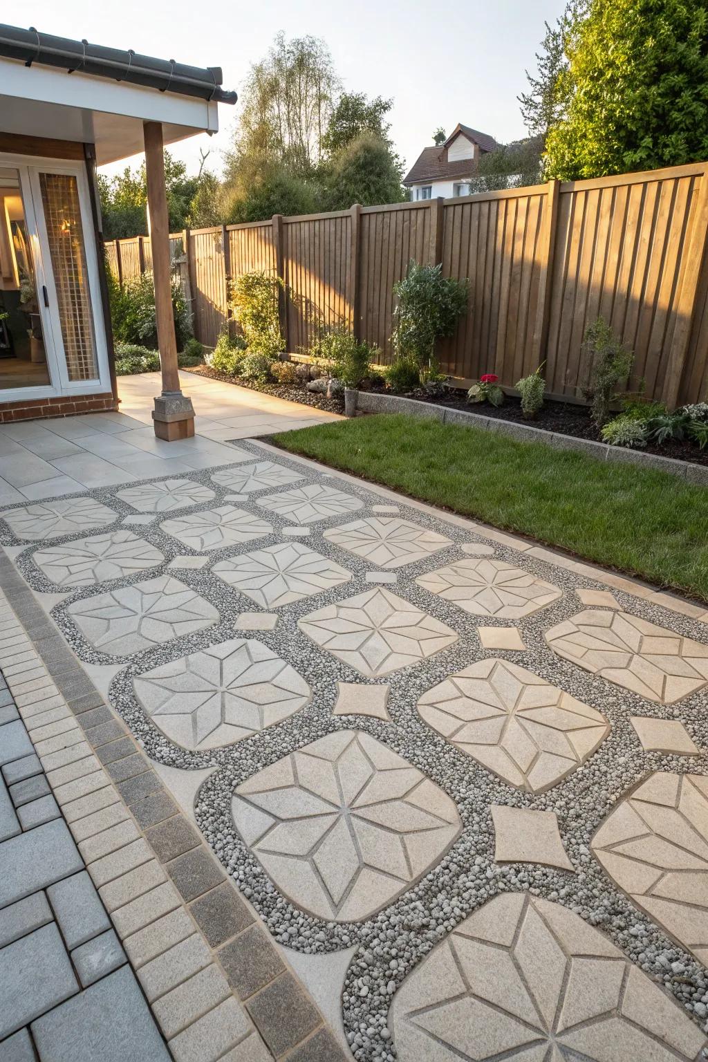 A striking geometric pattern enhances both style and practicality.