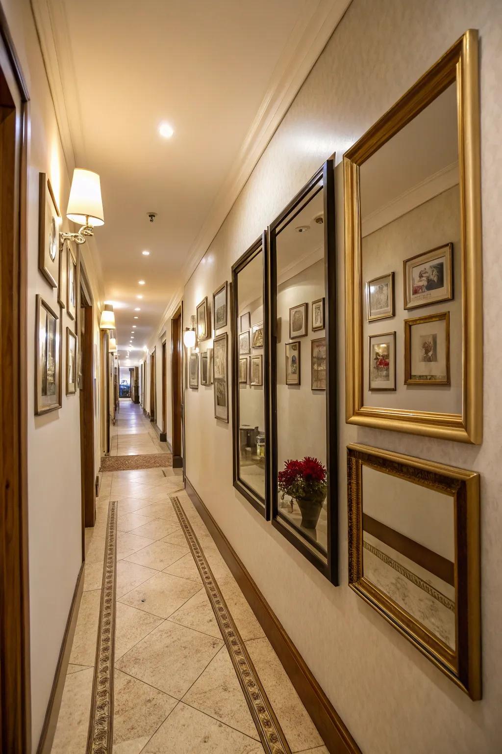 Mirrors bring depth and light into frame layouts.