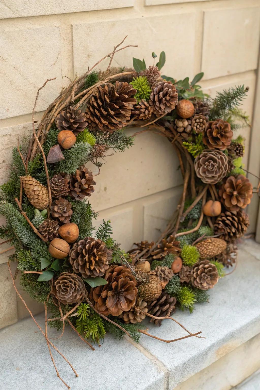 Handmade pinecone art gives a personal touch to any garden.