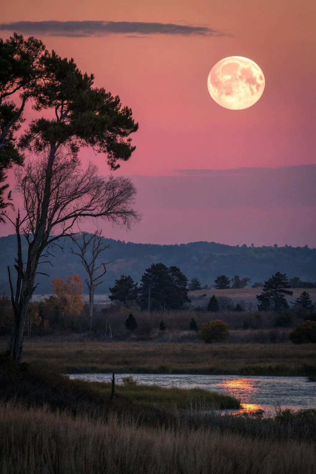 A magical pink-themed night featuring stars.