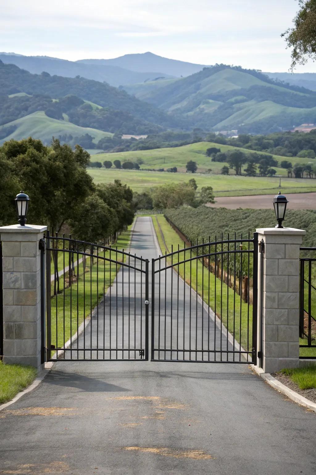 Dual gates offer a grand entrance for any property.