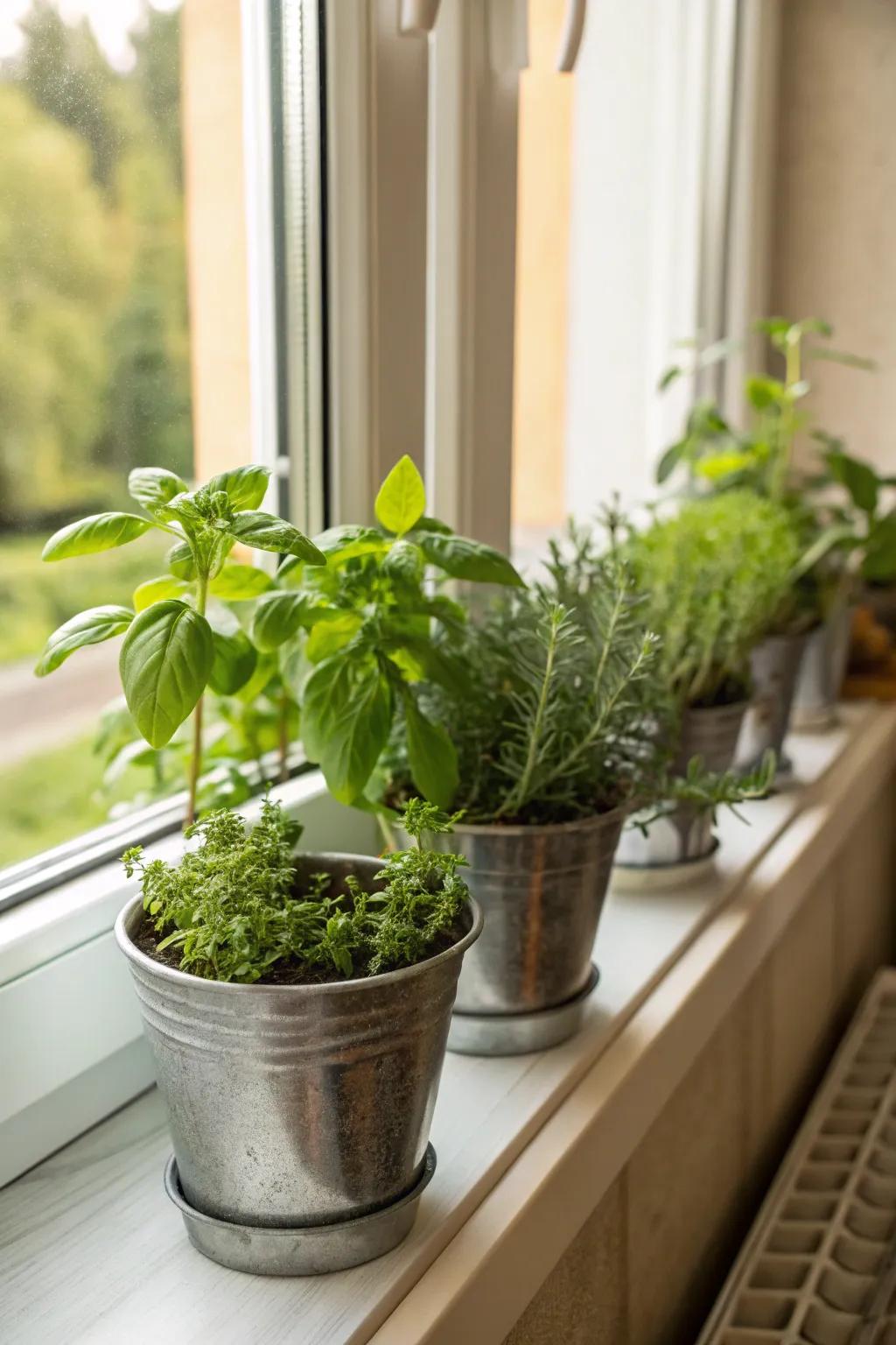 Enhance your culinary area with a convenient herb garden.
