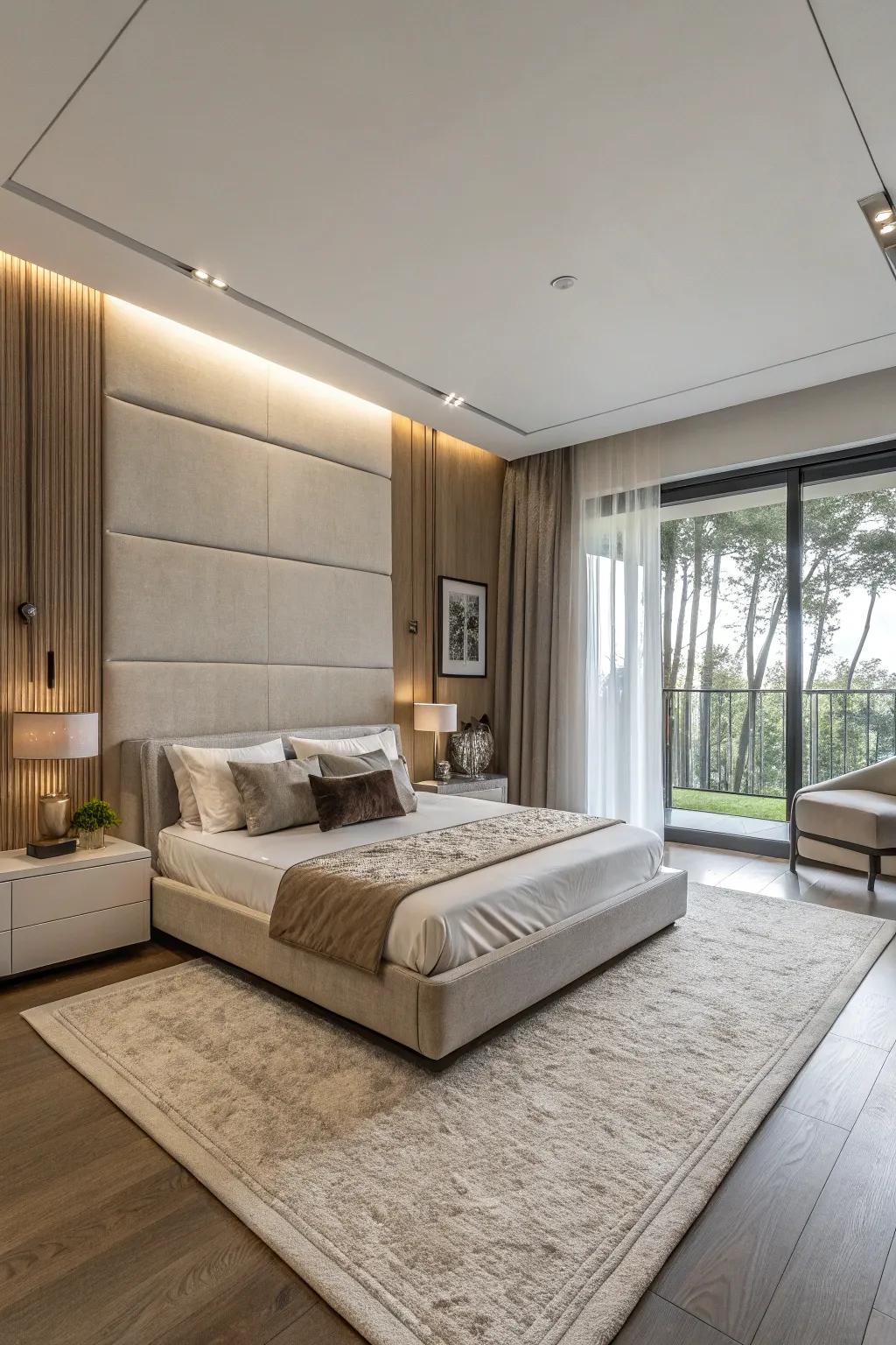 Modern décor complements contemporary platform beds.