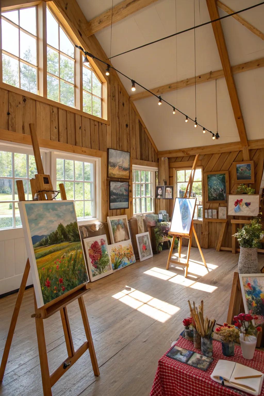 Let your creative juices flow in a pole barn art studio.