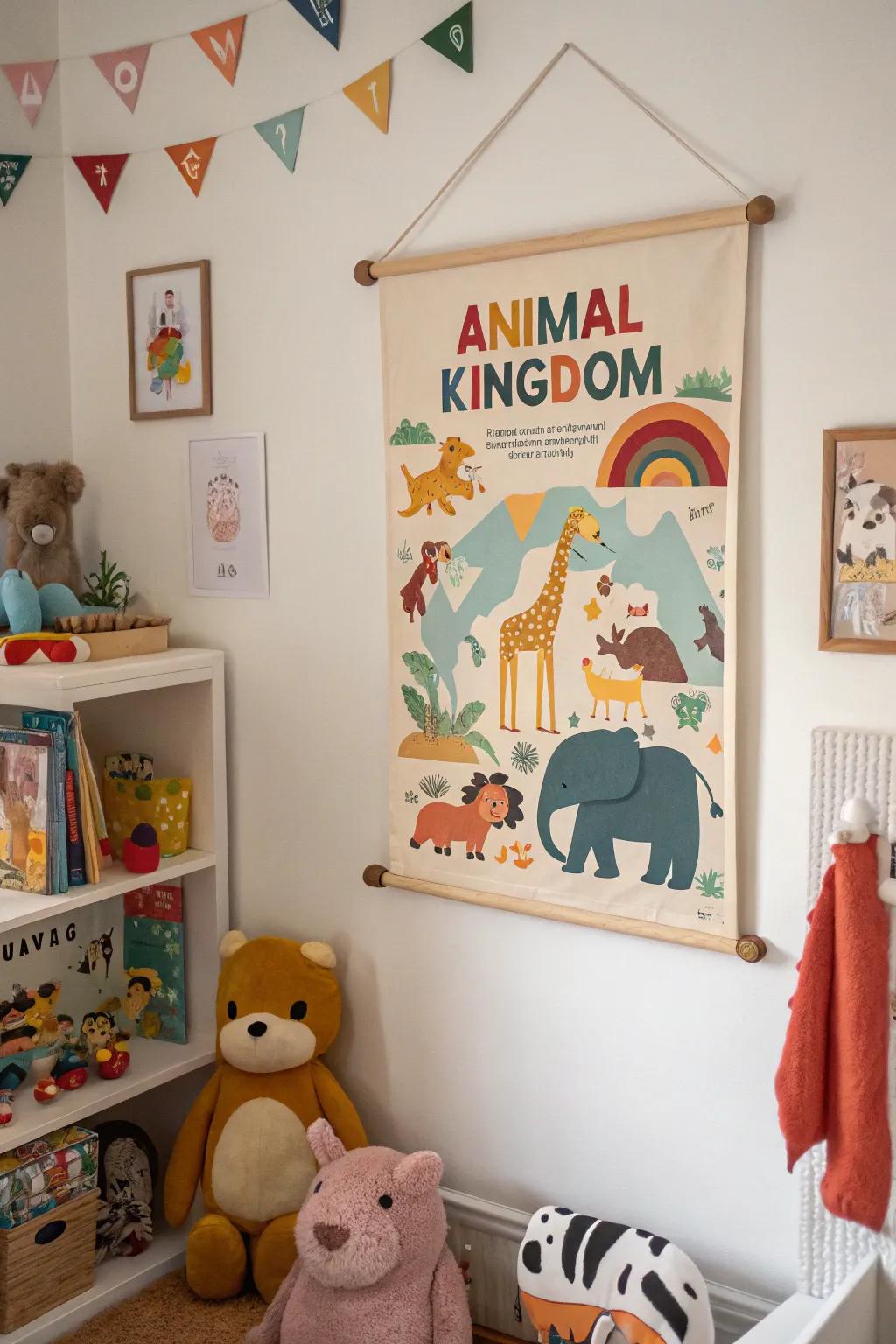 A wildlife art piece that brings the wild into a child's space.