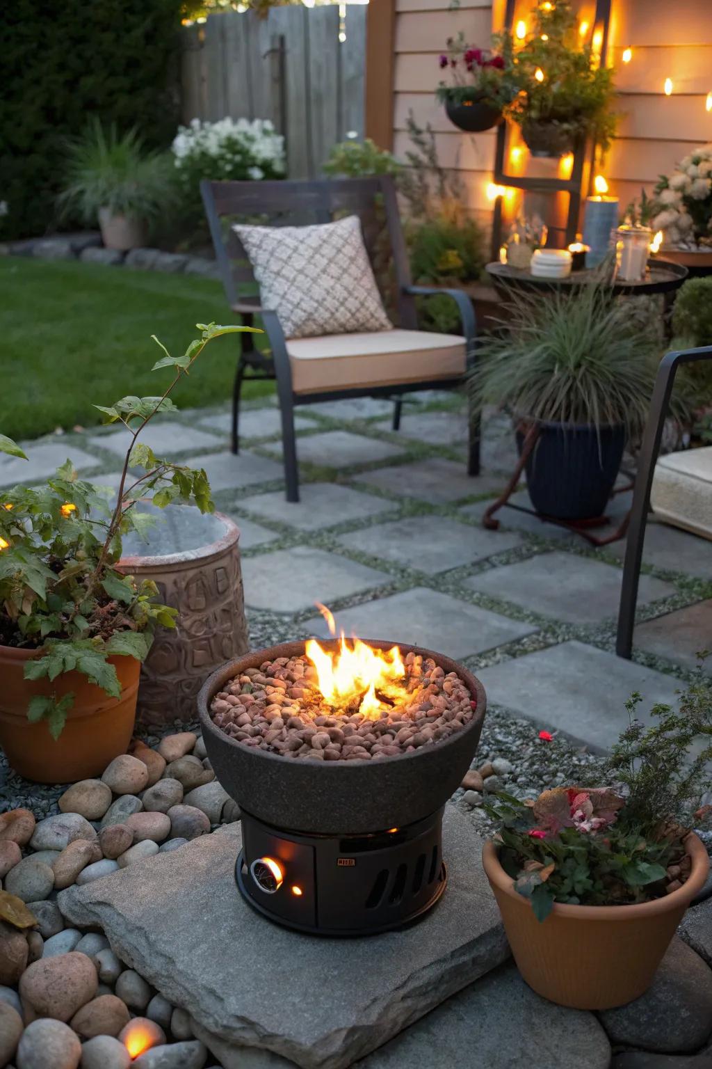Embrace versatility with a portable propane fire pit that you can easily move to different locations.