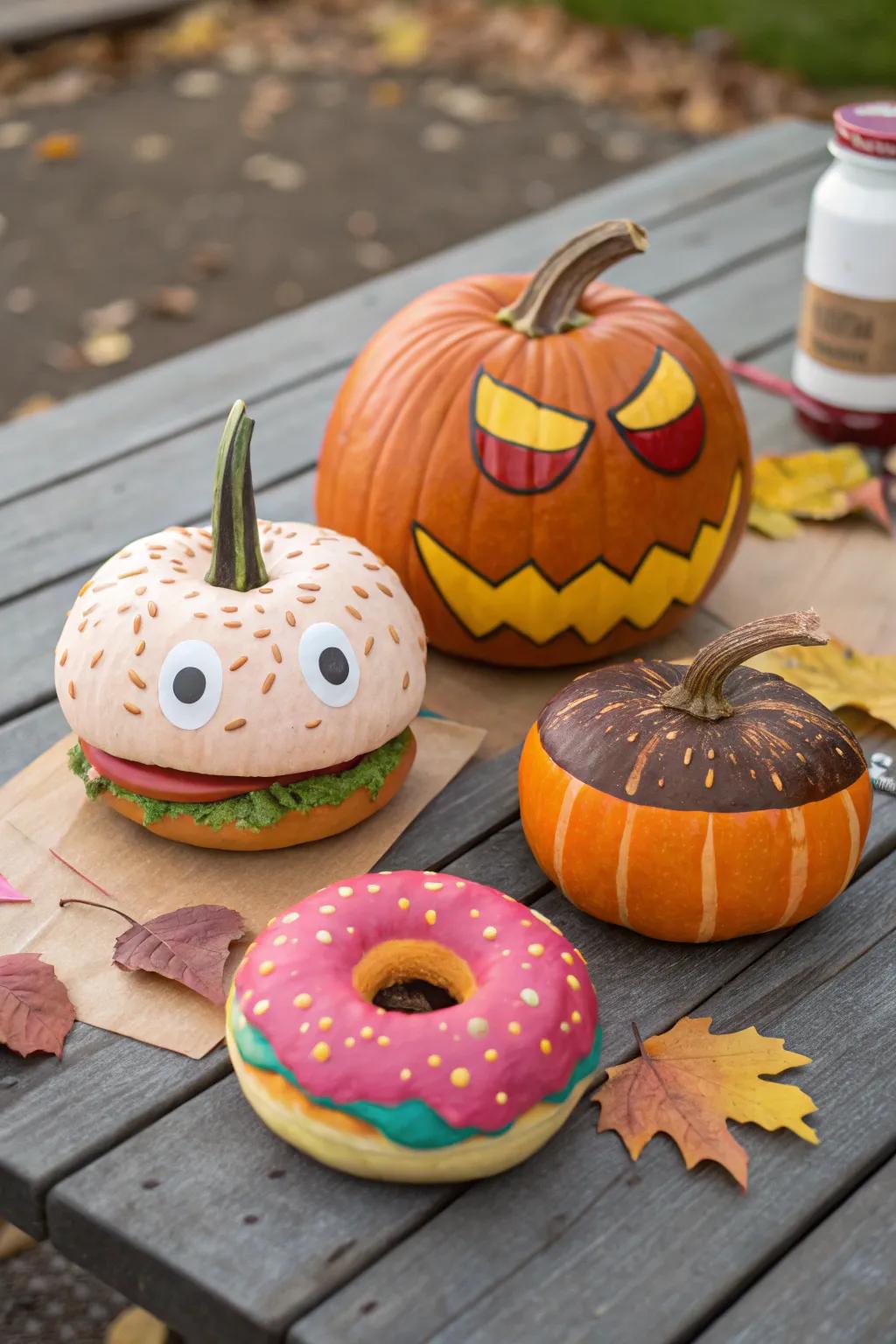 Delight with pumpkins disguised as your favorite treats.