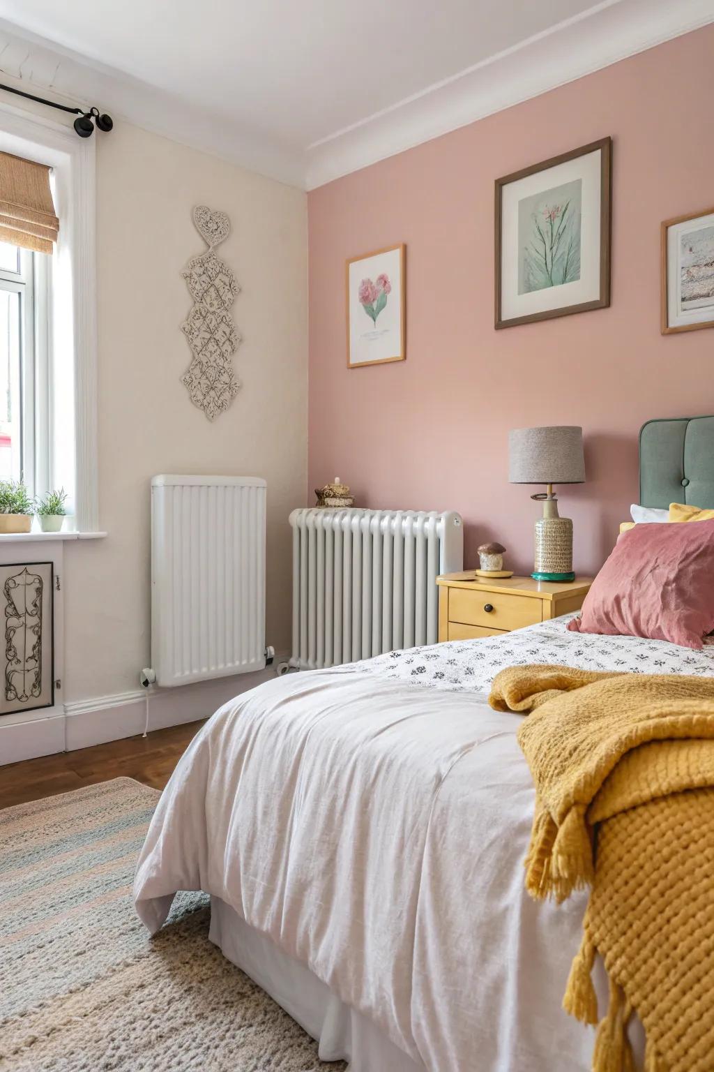 Chalk white radiators evoke ageless allure.