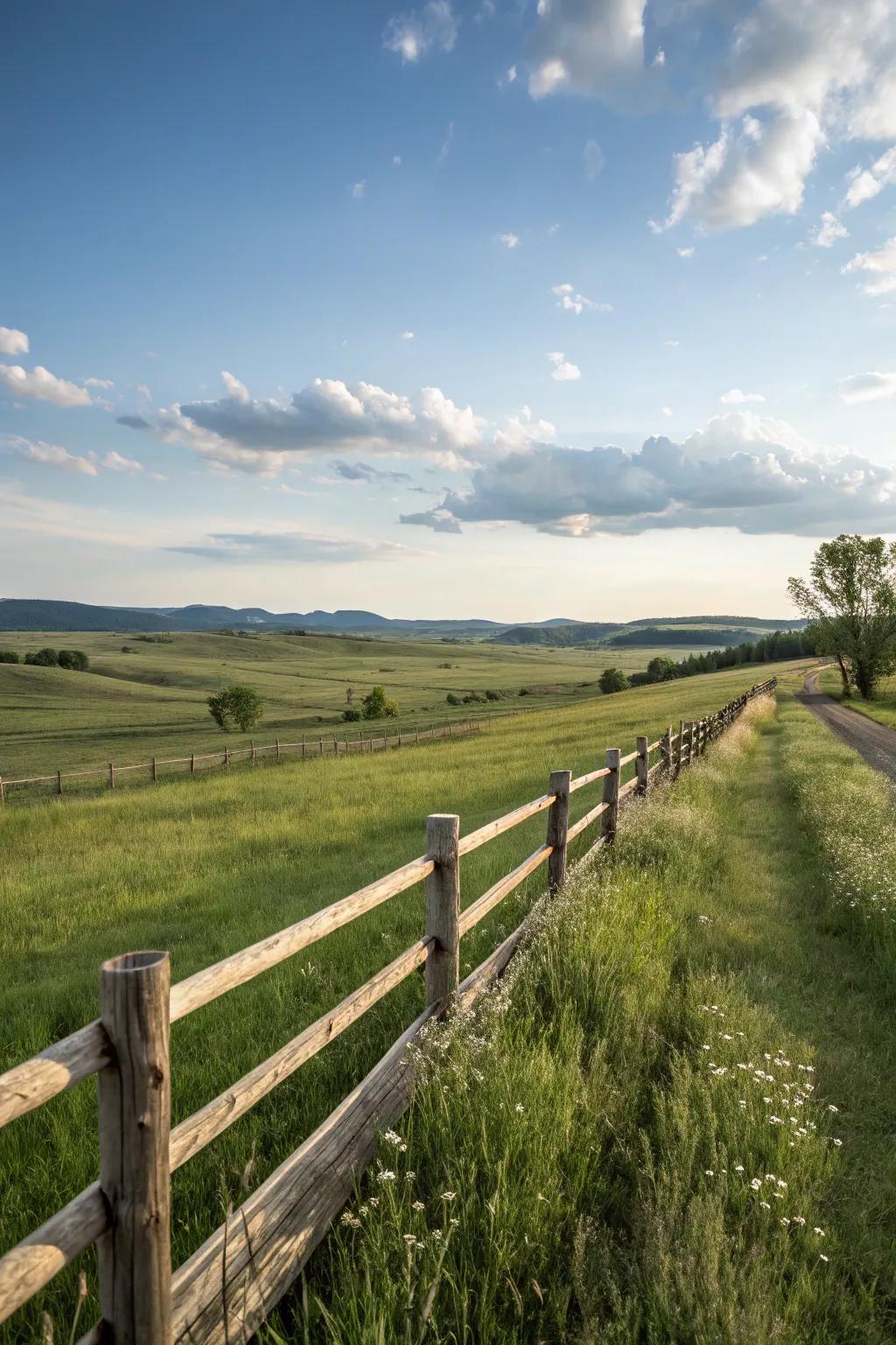 A low divider frames the vast field view.