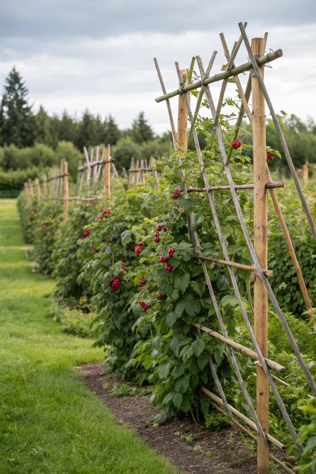 Reed trellises offer a sustainable and organic garden aesthetic.