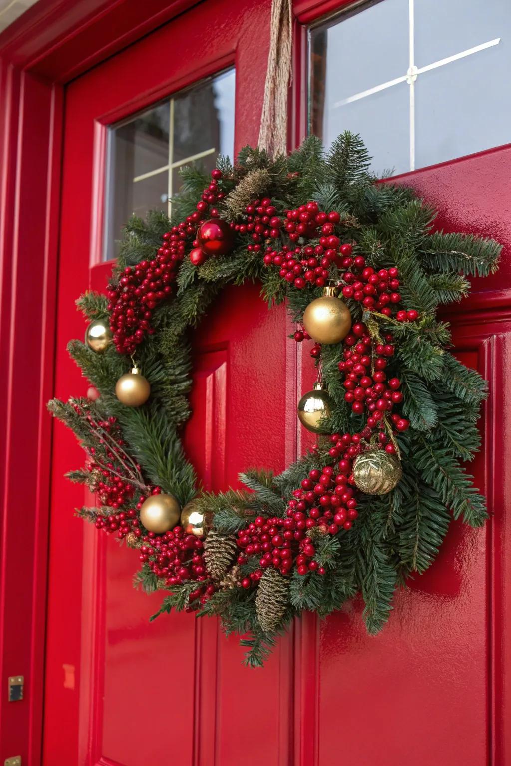 Vibrant and cheerful featuring fruit and baubles.